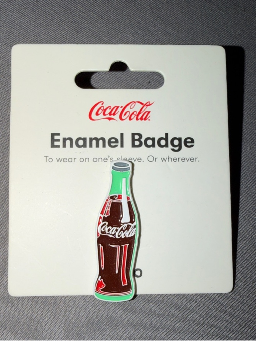 Coca-Cola Green and Brown Classic Bottle Enamel Badge
